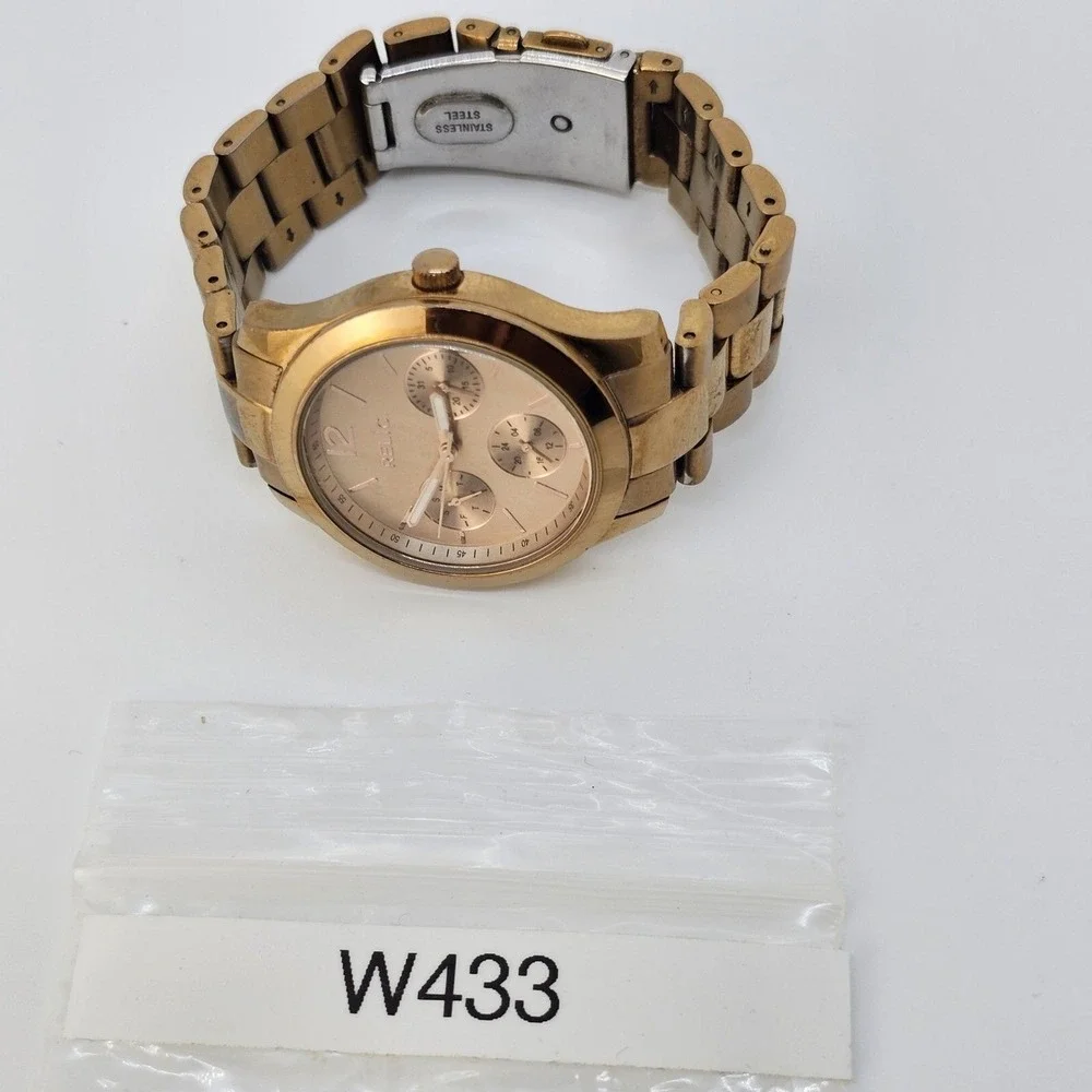 Relic Women's Watch 36MM Gold Dial Gold Bracelet 6